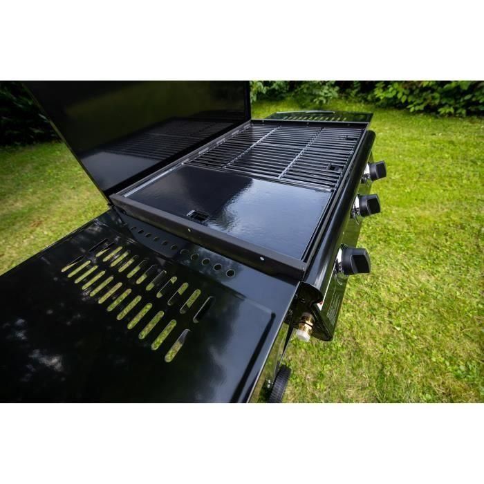 Grill Garden Barbacoa de gas 3 quemadores Andaloucia, 10.5 kWh, carro, plancha hierro fundido esmaltado y grill 3 Grill Garden Barbacoa de gas 3 quemadores Andaloucia, 10.5 kWh, carro, plancha hierro fundido esmaltado y grill 3