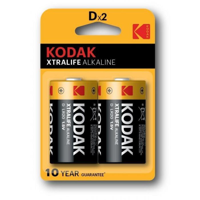 Kodak Pilas Extralife Alcalinas D - Lr20 - Pack 2 Unidades Kodak Pilas Extralife Alcalinas D - Lr20 - Pack 2 Unidades