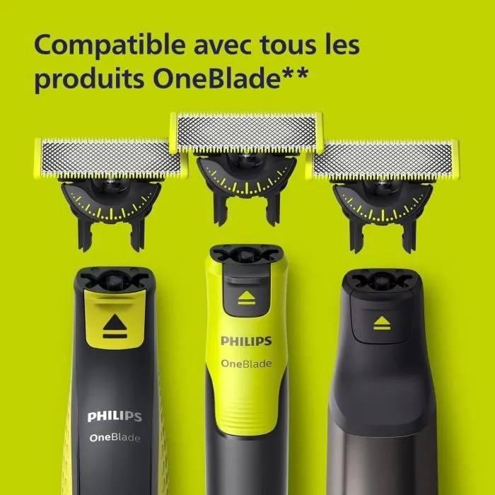 Philips Cuchillas de Repuesto OneBlade QP624/50 Acero Inoxidable con Protección para la Piel - 2 Cuchillas 4