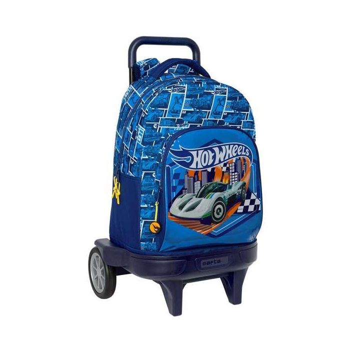 Mochila Escolar con Ruedas Hot Wheels Sonny Azul marino 33 x 45 x 22 cm Mochila Escolar con Ruedas Hot Wheels Sonny Azul marino 33 x 45 x 22 cm