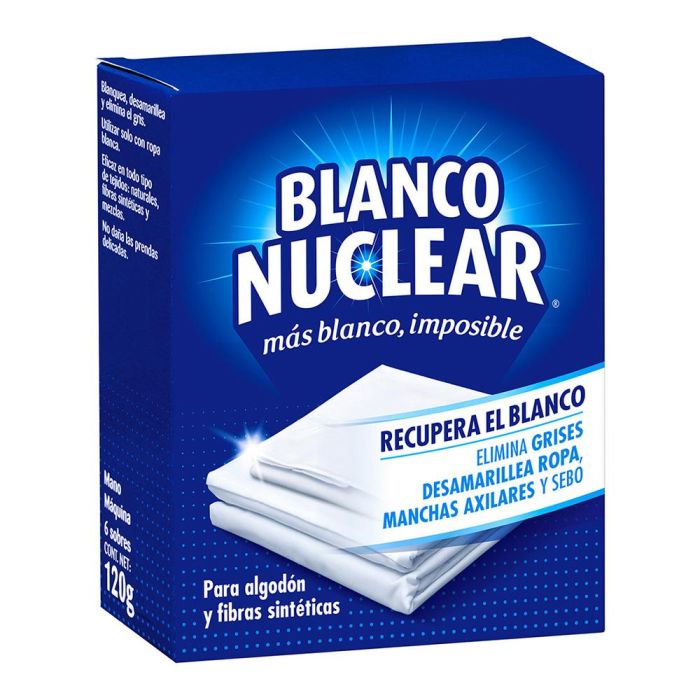 Iberia Blanco Nuclear Detergente Ropa Blanca Fórmula Avanzada Blanqueador Desamarilleador Sin Lejía 6 Sobres 0 Iberia Blanco Nuclear Detergente Ropa Blanca Fórmula Avanzada Blanqueador Desamarilleador Sin Lejía 6 Sobres 0