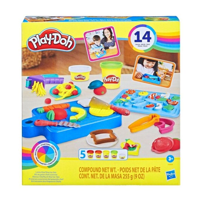 Play-Doh Little Chef's Kit, masa para modelar, 14 accesorios de cocina, juguetes preescolares