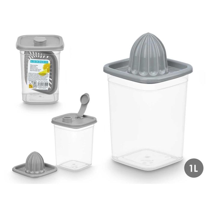 Exprimidor con tapa dosificador gris 1L Leknes 10.5x15x10.5 cm (24 Unidades) Exprimidor con tapa dosificador gris 1L Leknes 10.5x15x10.5 cm (24 Unidades)