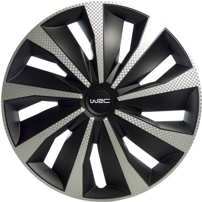 WRC Tapacubos Juego de 4, 16 pulgadas, Estilo Carbono WRC Tapacubos Juego de 4, 16 pulgadas, Estilo Carbono