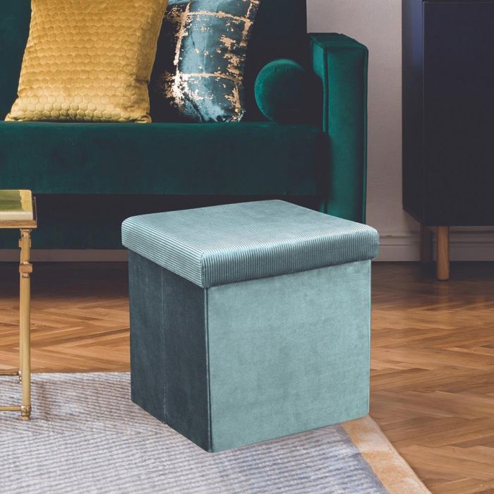 Caja-Puf Plegable Azul Giulia Home Deco Factory 1 Caja-Puf Plegable Azul Giulia Home Deco Factory 1
