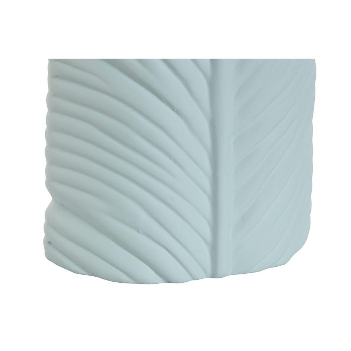 DKD Home Decor Jarrón Tropical Azul Celeste Gres Hoja 14 x 48 x 21 cm (2 Unidades) 2