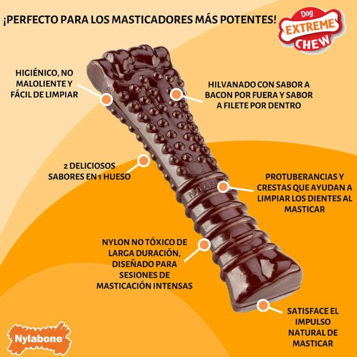 Hueso Nylabone Marrón Bacon XL 4