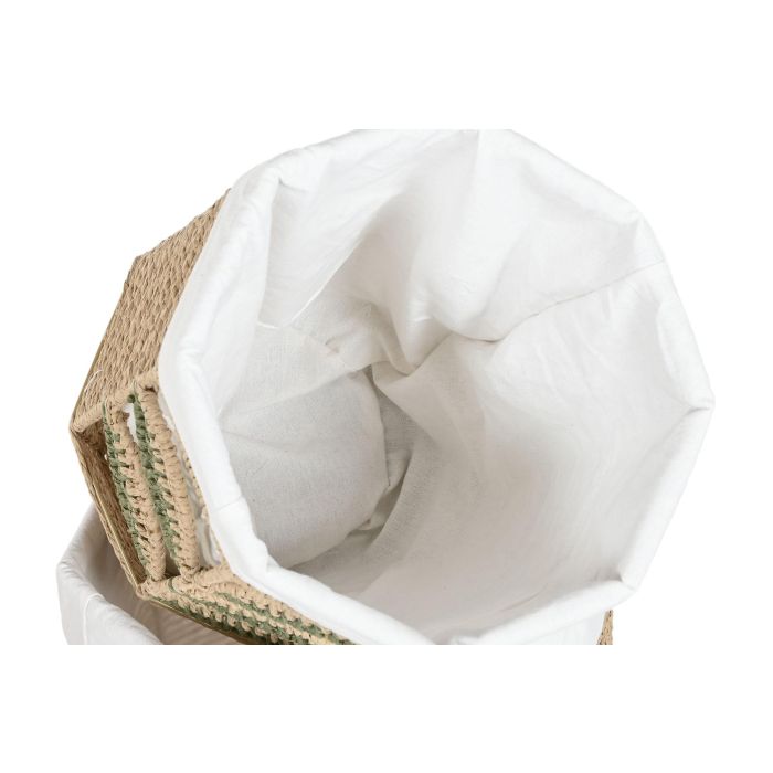 Cesta Tropical DKD Home Decor Verde Natural 41 x 51 x 41 cm Set de 3 (2 Unidades) 2