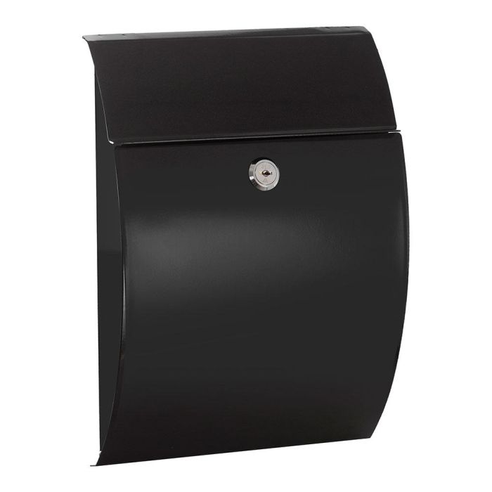 Arregui Buzón Exterior Galán, Individual, Acero Galvanizado Negro, Pequeño S (A5), 21 x 7,5 x 29 cm, Apertura Vertical