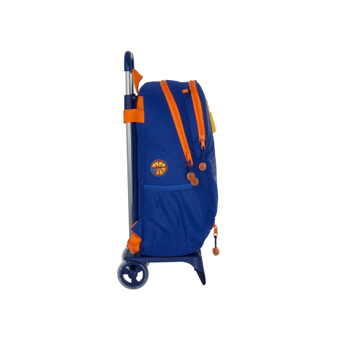 Safta Mochila con Carro Valencia Basket 665+905 Color Azul y Naranja 32x44x16cm 3