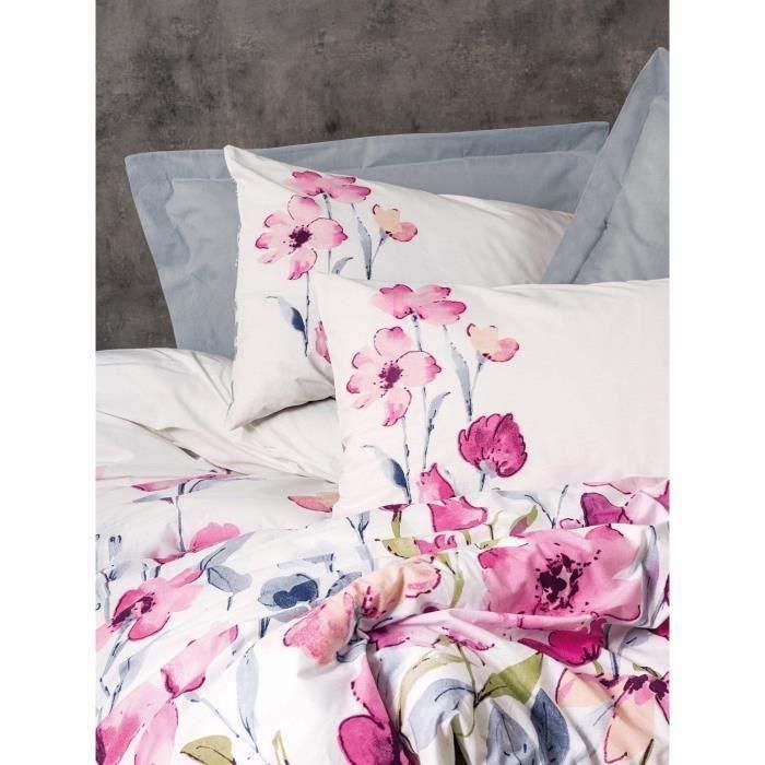 Juego de cama - 1 funda nórdica 220x240 cm + 2 fundas de almohada 60x60 cm - 100% algodón - Gris 1 Juego de cama - 1 funda nórdica 220x240 cm + 2 fundas de almohada 60x60 cm - 100% algodón - Gris 1