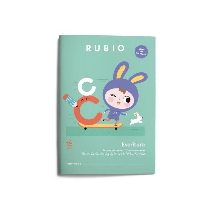 Cuaderno Rubio A4 Escritura Letra De Imprenta Vol.2 (+4 Años)