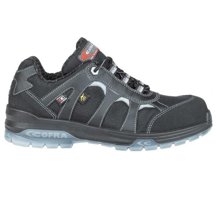 Cofra Franklin Black Sb E P Fo Src Zapato de Seguridad Negro, Suela Poliuretano, Puntera y Suela Resistentes, Aislante Eléctrico, Tallas 38-46 Cofra Franklin Black Sb E P Fo Src Zapato de Seguridad Negro, Suela Poliuretano, Puntera y Suela Resistentes, Aislante Eléctrico, Tallas 38-46