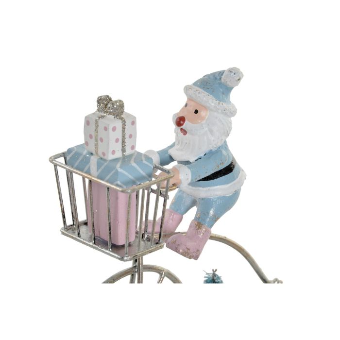 DKD Home Decor Figura de Navidad Fantasía Bicicleta Metal, Azul Celeste Rosa Palo Blanco Verde, 5x15x17 cm (4 Unidades) 2