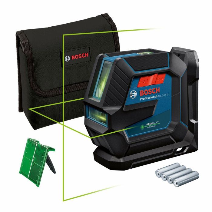 Rayo láser de línea verde GLL 2-15 G + soporte LB 10 (caja de cartón) BOSCH 1