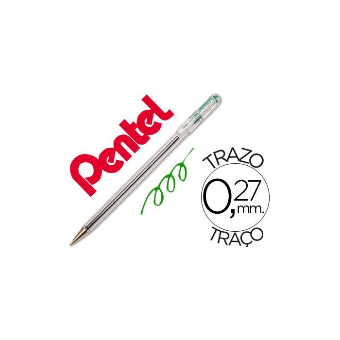 Pentel Bolígrafo Superb Bk77 Verde Caja 12 Ud