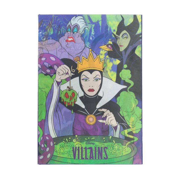 ERIK Cuaderno A5 Lenticular 3D Villanas Disney 96 Hojas Punteadas Tapa Dura con Marcapáginas y Bolsillo Interior
