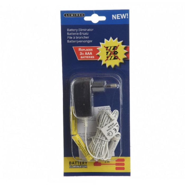 Lumineo Eliminador de pilas 4,5V equivalente a 3xAAA con cable de 3m