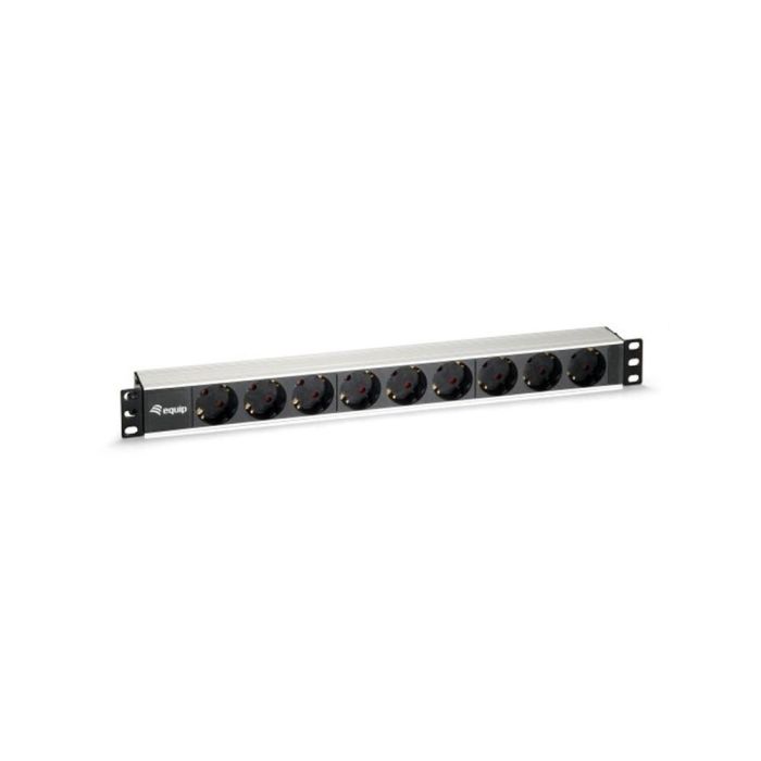 EQUIP REGLETA ALIMENTACION ALUMINIO RACK 19" 1U 9 TOMAS