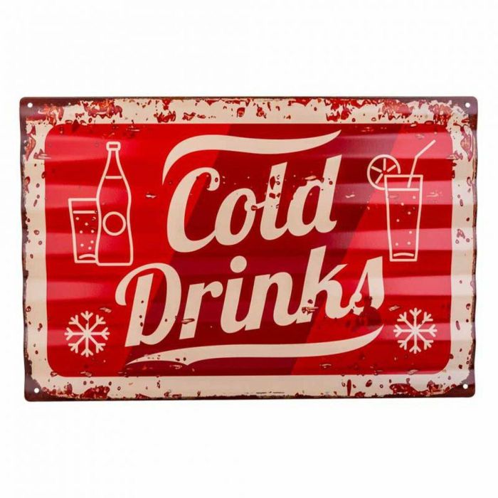 Placa de Pared Alexandra House Living Cold Drink Hierro 59 x 1 x 40 cm 5