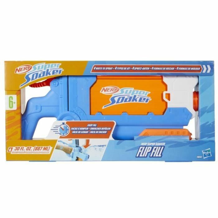 Nerf Super Soaker Flip Fill Lanzador de Agua con 4 Patrones de Disparo y Llenado Rápido, Juguetes para Mayores de 6 Años Nerf Super Soaker Flip Fill Lanzador de Agua con 4 Patrones de Disparo y Llenado Rápido, Juguetes para Mayores de 6 Años