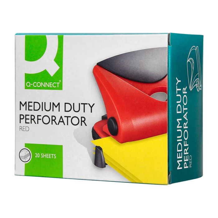 Taladrador Q-Connect Kf02156 Rojo Abertura 2 mm Capacidad 20 Hojas 10