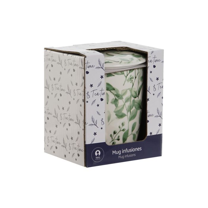 Mug Infusiones Cottage DKD Home Decor Verde Blanco 6 x 10.5 x 8.3 cm (2 Unidades) 3 Mug Infusiones Cottage DKD Home Decor Verde Blanco 6 x 10.5 x 8.3 cm (2 Unidades) 3