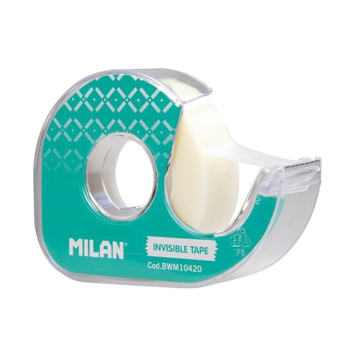 Blister cinta adhesiva invisible 19mm x 33m con dispensador milan 2