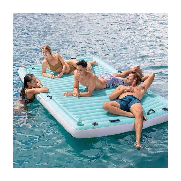 Flotador Hinchable Intex Manta Blanco Turquesa 310 x 18 x 183 cm 4