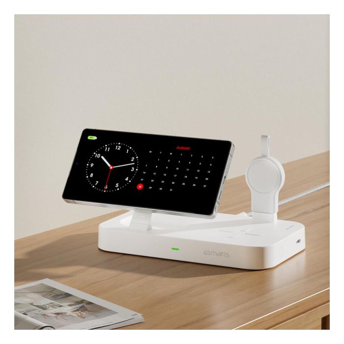 4smarts Qi2 Ladestation Trident Cargador Inalámbrico para Samsung Watch, Blanco 1