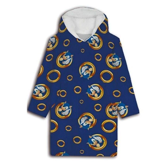 Bata sudadera oversize Sonic the Hedgehog coral infantil 1 Bata sudadera oversize Sonic the Hedgehog coral infantil 1