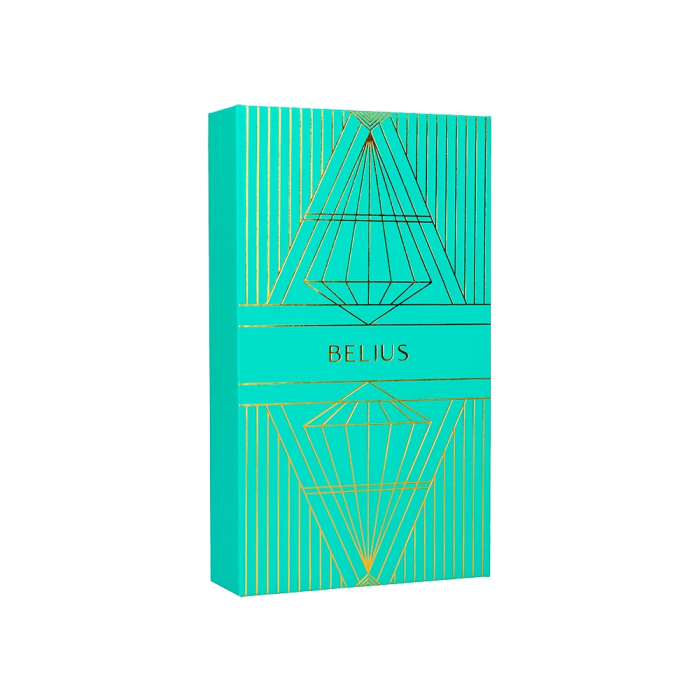 Belius Bolígrafo y Estuche Soiree Art Deco Turquesa y Dorado Tinta Azul Caja de Diseño 3