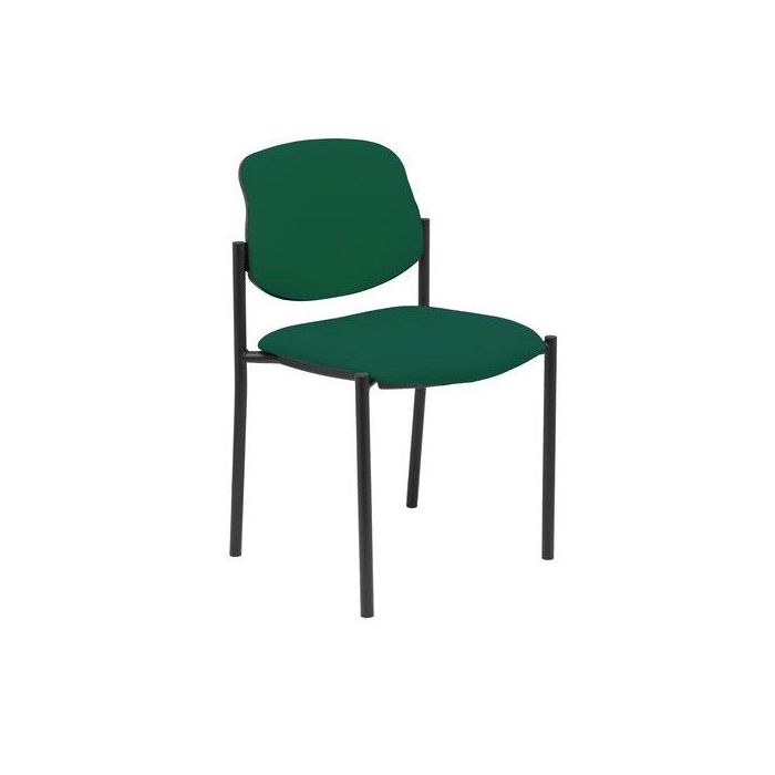 Silla Piqueras Y Crespo Villalgordo Confidente Chasis Negro Asiento Y Respaldo Tapizados Bali Verde Botella