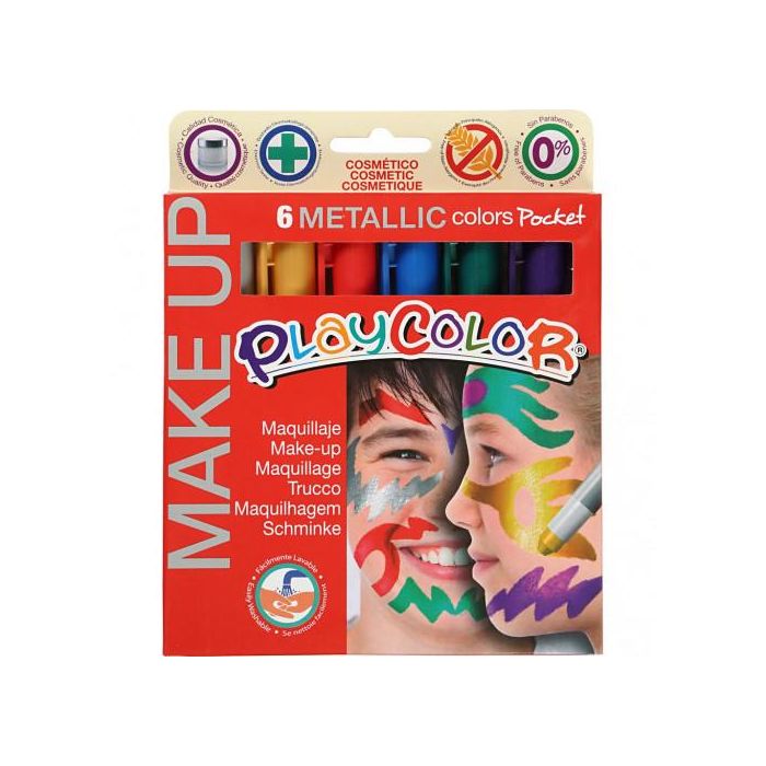 Playcolor 01011 Pocket Make Up Metallic - 6 Colores Surtidos: Azul, Oro, Verde, Lila, Rojo, Plata 1 Playcolor 01011 Pocket Make Up Metallic - 6 Colores Surtidos: Azul, Oro, Verde, Lila, Rojo, Plata 1