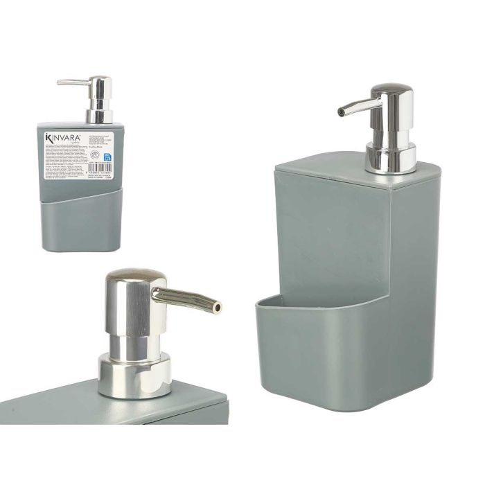Kinvara Dispensador Soporte Esponja Gris 650 ml, Material Plástico PP, 9x20x9.5 cm (12 Unidades) Kinvara Dispensador Soporte Esponja Gris 650 ml, Material Plástico PP, 9x20x9.5 cm (12 Unidades)