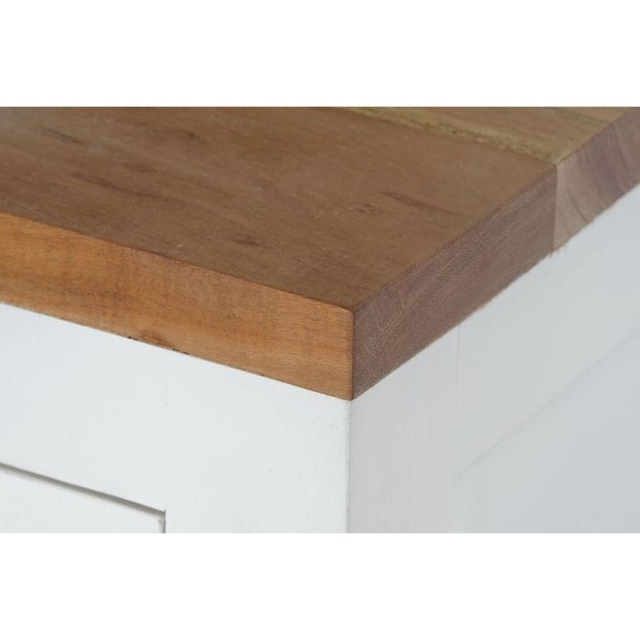 Mesita de Noche DKD Home Decor Blanco Marrón Acacia Madera de mango 45 x 40 x 60 cm 5