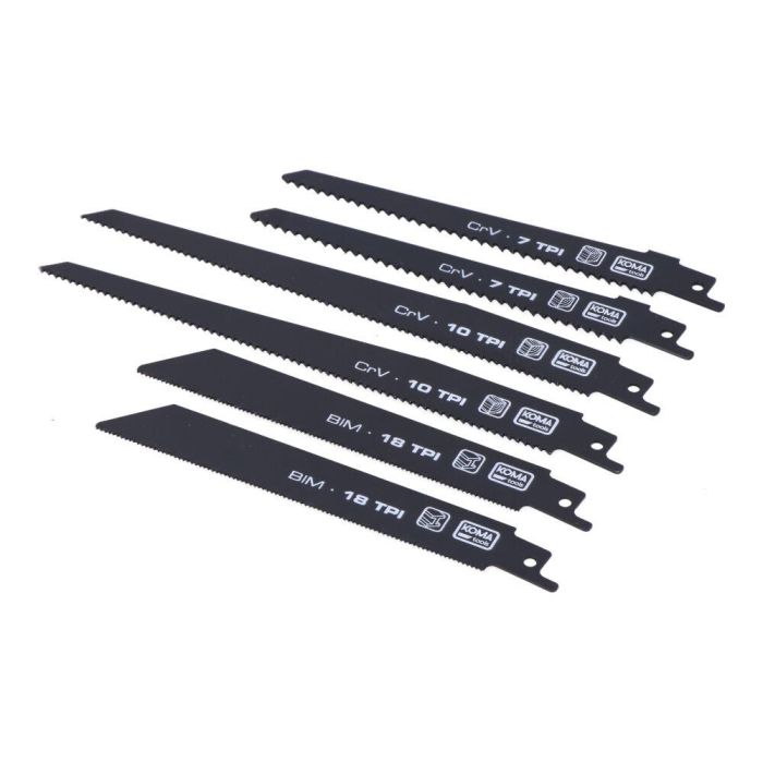 Koma Tools Kit 6 Hojas de Sierra de Sable Recambio para 08776 Madera Metal Pro Series 1