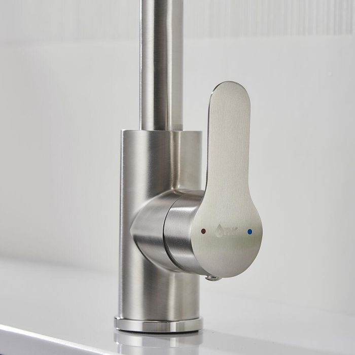 Grifo Monomando Fontastock Gris Acero Inoxidable Cerámico Aleación de Zinc Forma de C 2 Grifo Monomando Fontastock Gris Acero Inoxidable Cerámico Aleación de Zinc Forma de C 2