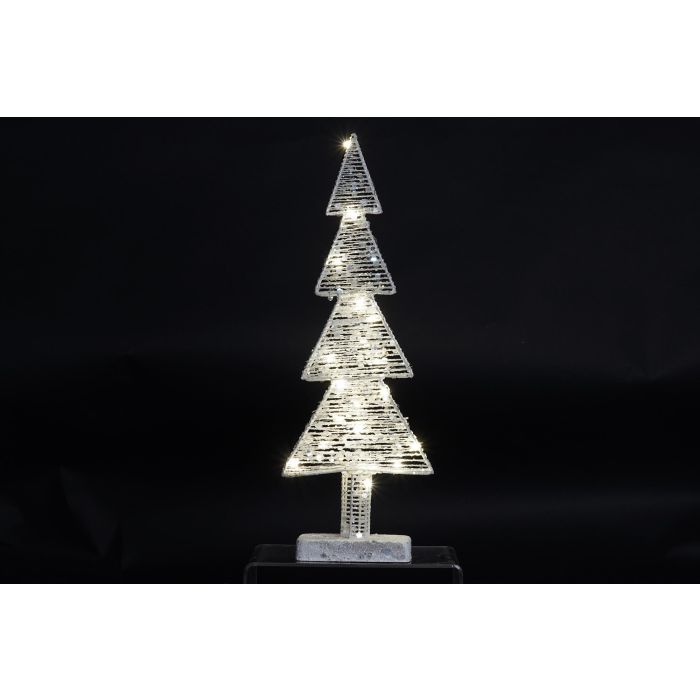 DKD Home Decor Decoración Navideña Luminosa Moderna LED de Metal Blanca - 50 cm Alto x 18 cm Ancho x 6 cm Largo - Pack de 2 Unidades 1