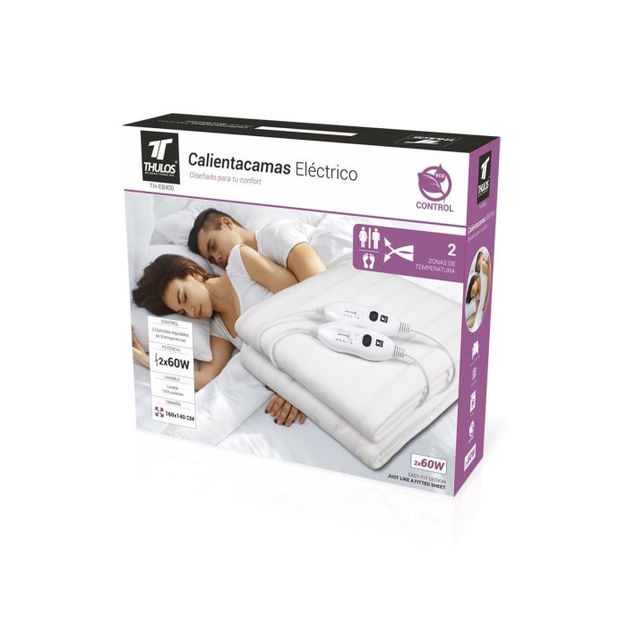 Thulos Calientacamas Eléctrico THULOS THEB400 160x140 cm, 120W, Lavable, 2 Temperaturas, Doble Control 2