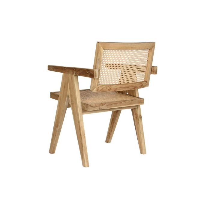 Silla de Comedor DKD Home Decor Natural Teca Ratán (58 x 56 x 82 cm) 4