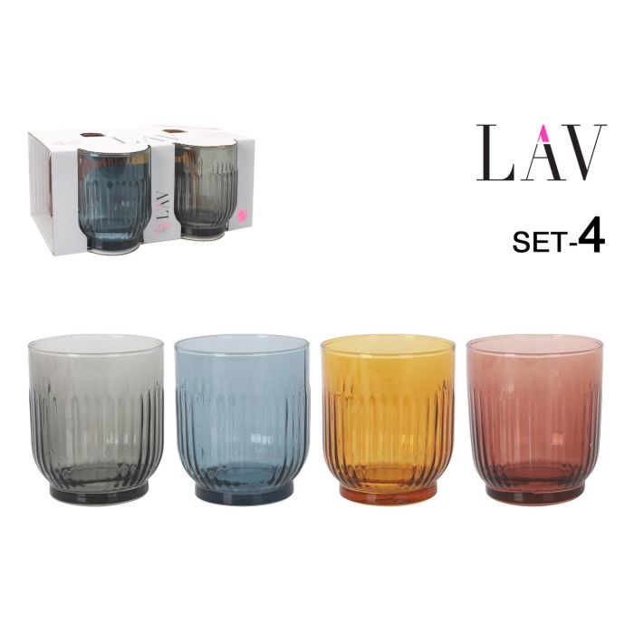 Set de 4 Vasos Tokyo 330 cc - Colores Variados - LAV (6 Cajas) Set de 4 Vasos Tokyo 330 cc - Colores Variados - LAV (6 Cajas)