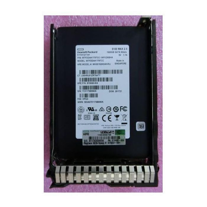 Hewlett Packard Enterprise 1.92TB 6G SATA MU SFF SC SSD
