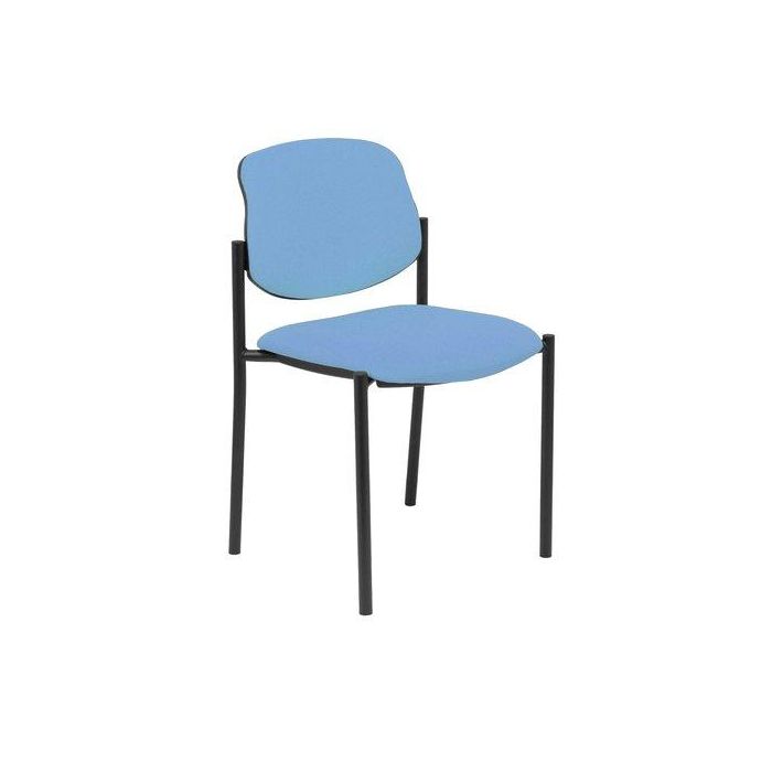 Silla Piqueras Y Crespo Villalgordo Confidente Chasis Negro Asiento Y Respaldo Tapizados Bali Azul Cielo