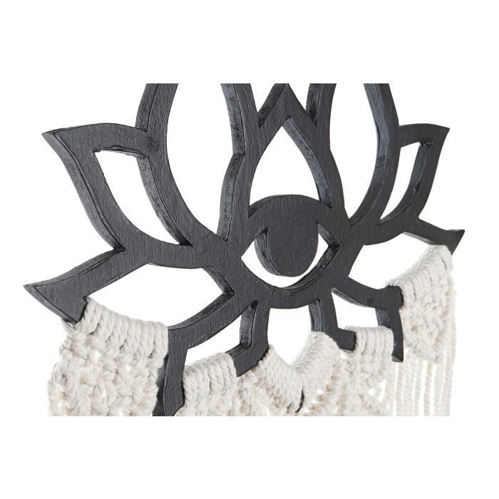 DKD Home Decor Decoracion Colgante Boho Blanco Verde Oscuro 1 x 88 x 30 cm (4 Unidades) MDF Macrame 2