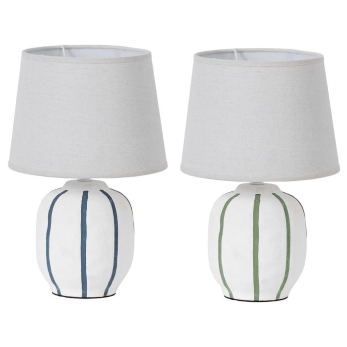 Lampara Sobremesa Urban DKD Home Decor Blanco Verde 20 x 34 x 20 cm (6 Unidades) Lampara Sobremesa Urban DKD Home Decor Blanco Verde 20 x 34 x 20 cm (6 Unidades)