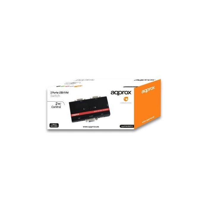 KVM APPROX APPKVMUSB2PV2 PARA 2 PC - 2XUSB PARA TECLADO Y RATÓN - 2 ENTRADAS/1 SALIDA VGA - INCLUYE CABLES - ADMITE RESOLUCIÓN HASTA 2048X1536 4 KVM APPROX APPKVMUSB2PV2 PARA 2 PC - 2XUSB PARA TECLADO Y RATÓN - 2 ENTRADAS/1 SALIDA VGA - INCLUYE CABLES - ADMITE RESOLUCIÓN HASTA 2048X1536 4