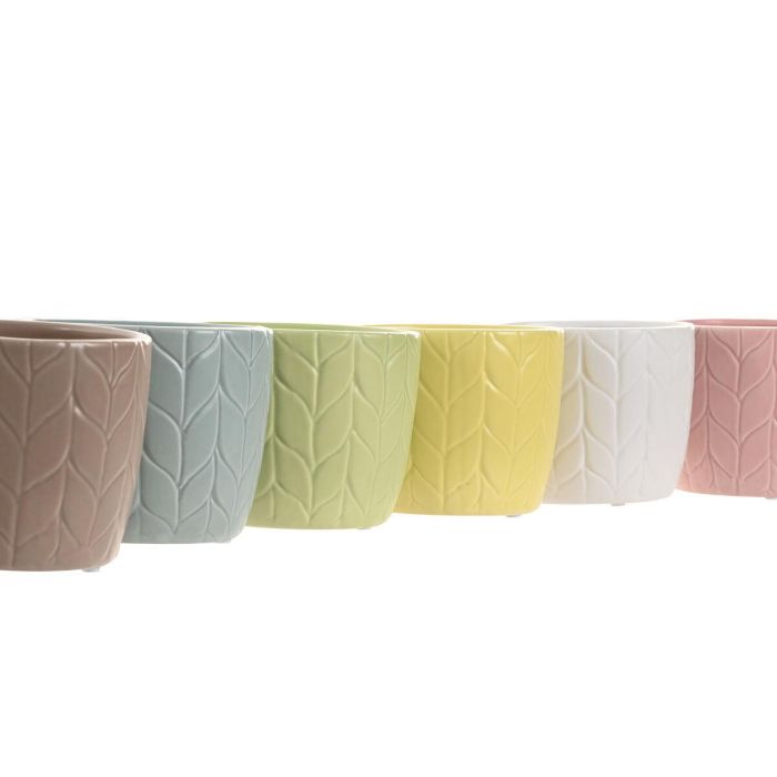 Macetero Home ESPRIT Amarillo Azul Blanco Rosa Dolomita 12 x 12 x 10 cm (6 Unidades) 3 Macetero Home ESPRIT Amarillo Azul Blanco Rosa Dolomita 12 x 12 x 10 cm (6 Unidades) 3