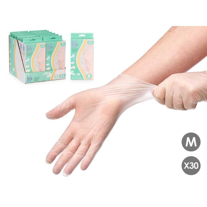 Guantes de vinilo talla M, 30 unidades - Arte Regal, 11x20x4 cm, blanco (12 Unidades) Guantes de vinilo talla M, 30 unidades - Arte Regal, 11x20x4 cm, blanco (12 Unidades)