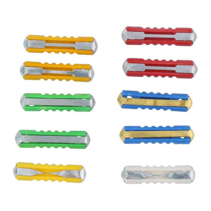 Dunlop Set de 10 fusibles variados para coche - 2x5A, 2x16A, 2x25A, 2x30A, 1x8A, 1x20A 1